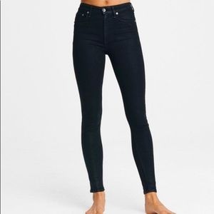 Rag & Bone Nina High-Rise Skinny - Coated Black